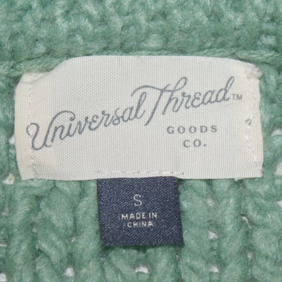 UNIVERSAL THREAD Sweater Wool Blend Knit Cropped Chunky Thick Oversized Green S - Picture 5 of 12